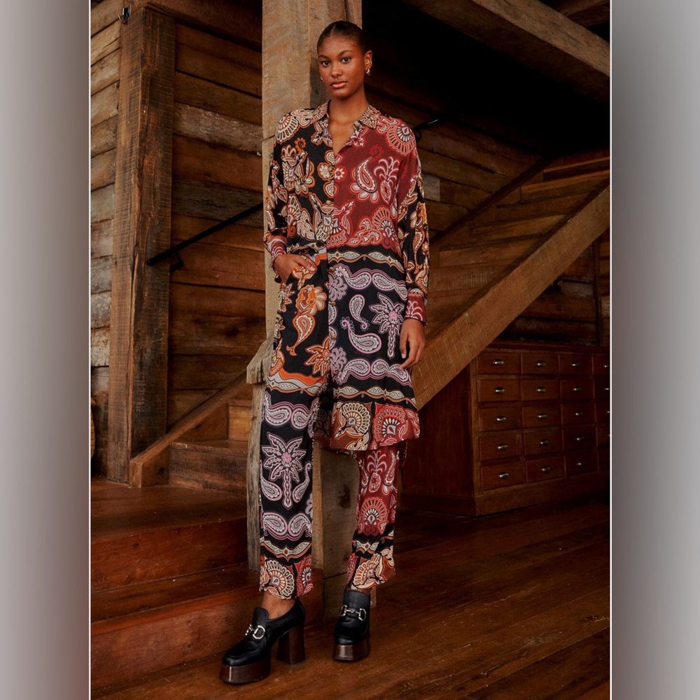 Farm Rio Black Sweet Mermaids Pants